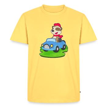 Meerkat Car - Men's Premium Organic T-Shirt - sky yellow - Front - AI Model Male 185 dark (185cm)