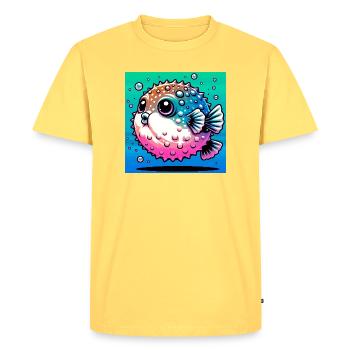Blowfish - T-shirt Premium bio Homme - jaune pastel - Devant - AI Model Male 185 dark (185cm)