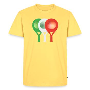 padel-italia2 - Men's Premium Organic T-Shirt - sky yellow - Front - AI Model Male 185 dark (185cm)