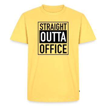 Tout droit sorti du bureau - T-shirt Premium bio Homme - jaune pastel - Devant - AI Model Male 185 dark (185cm)