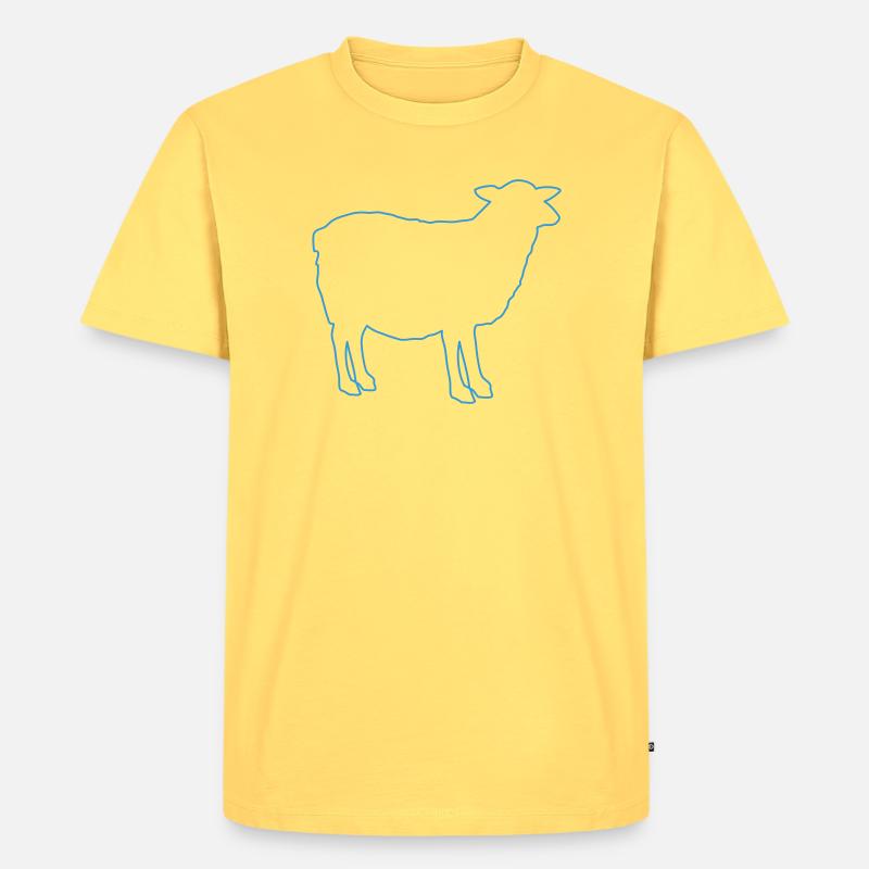 Schaf Silhouette - Männer Premium Bio T-Shirt - Pastellgelb