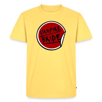 Vampire Bride Stickers Halloween Bachelor Bride Wedding - Men's Premium Organic T-Shirt - sky yellow - Front - AI Model Male 185 dark (185cm)