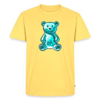 Ourson gommeux Turquoise - T-shirt Premium bio Homme - jaune pastel - Devant - AI Model Male 185 dark (185cm)