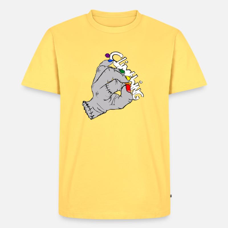 Climthing - Männer Premium Bio T-Shirt - Pastellgelb