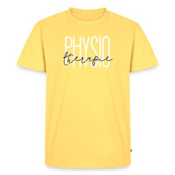 Stylish design for physiotherapy department - Men's Premium Organic T-Shirt - sky yellow - Front - AI Model Male 185 dark (185cm)