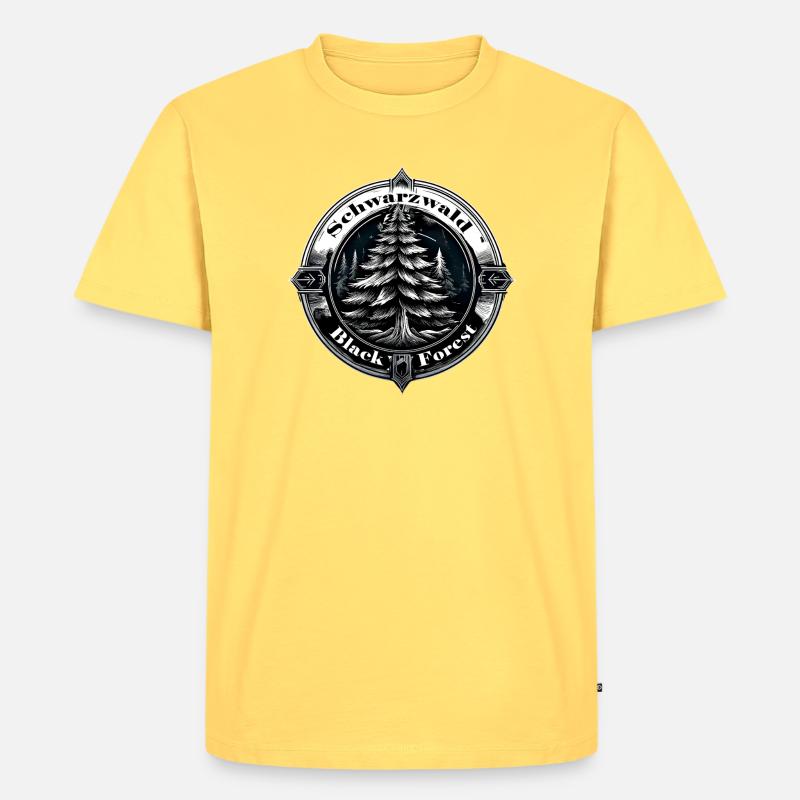 Schwarzwald  Logo - Männer Premium Bio T-Shirt - Pastellgelb