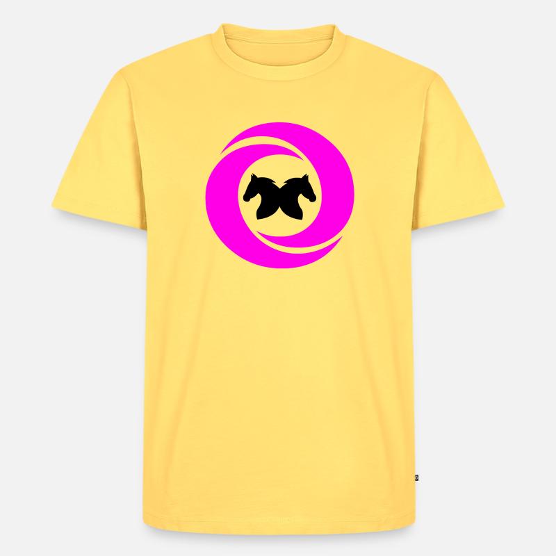 Pferde - Männer Premium Bio T-Shirt - Pastellgelb
