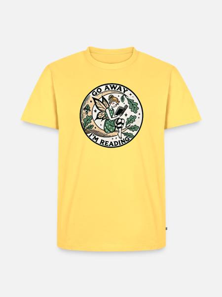 Go Away I'm Reading Fairy Circle - Men's Premium Organic T-Shirt - sky yellow