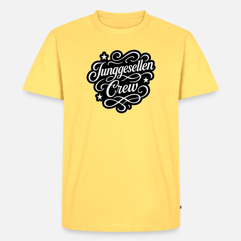 Junggesellen Crew - Männer Premium Bio T-Shirt - Pastellgelb