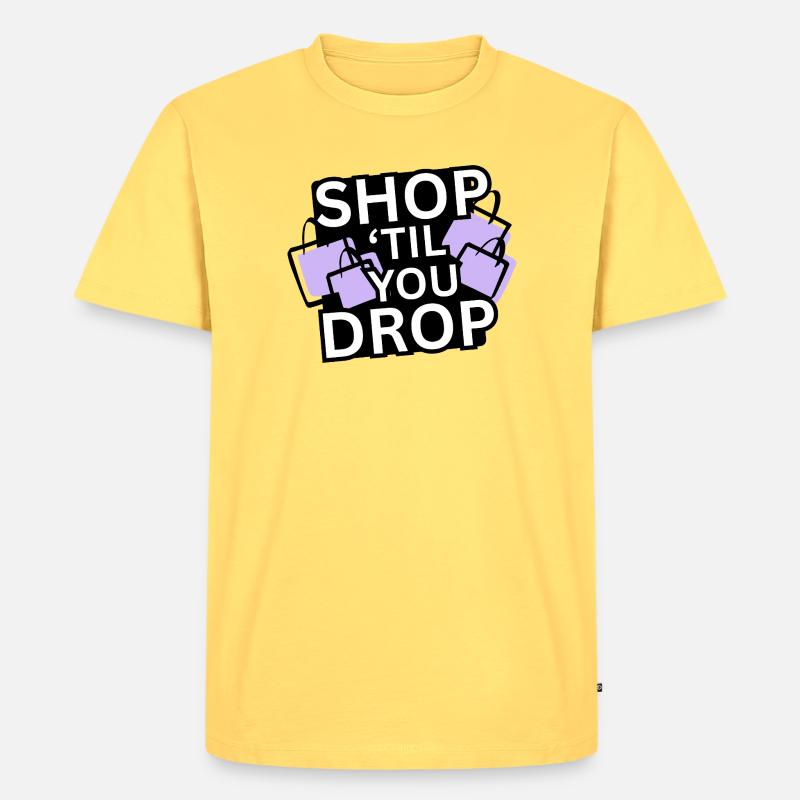 Shoppen bis zum Umfallen - Männer Premium Bio T-Shirt - Pastellgelb