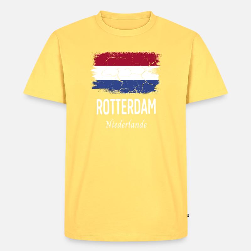 Rotterdam - Männer Premium Bio T-Shirt - Pastellgelb