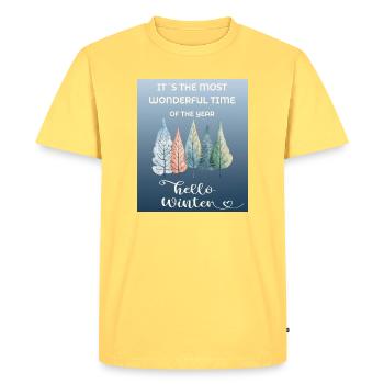 It's the Most Wonderful Time of the Year – Winter - Men's Premium Organic T-Shirt - sky yellow - Front - AI Model Male 185 dark (185cm)
