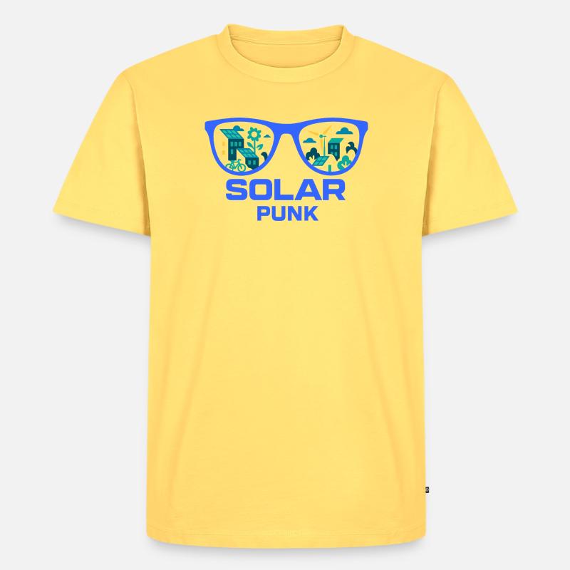 Solarpunk Vision - T-shirt Premium bio Homme - jaune pastel