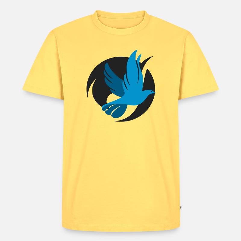 Originales Taubenlogo - Männer Premium Bio T-Shirt - Pastellgelb
