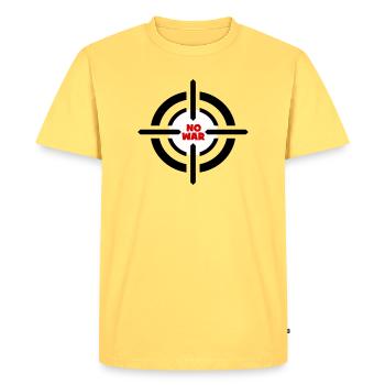 Emblème No War - T-shirt Premium bio Homme - jaune pastel - Devant - AI Model Male 185 dark (185cm)