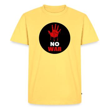 No War - T-shirt Premium bio Homme - jaune pastel - Devant - AI Model Male 185 dark (185cm)