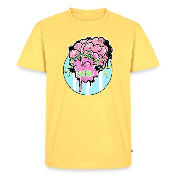Brain Graffiti Pouvoir - T-shirt Premium bio Homme - jaune pastel - Devant - AI Model Male 185 dark (185cm)
