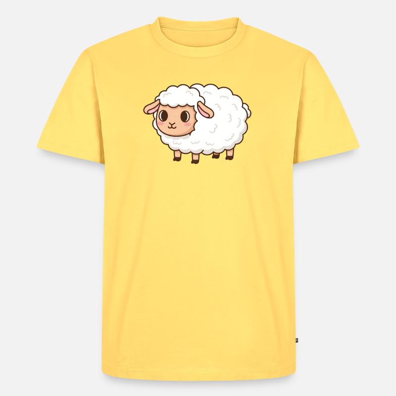 Schaf - Männer Premium Bio T-Shirt - Pastellgelb