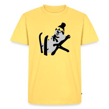 Bonhomme de neige - T-shirt Premium bio Homme - jaune pastel - Devant - AI Model Male 185 dark (185cm)