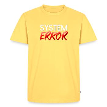 Neon Brush System Error - Men's Premium Organic T-Shirt - sky yellow - Front - AI Model Male 185 dark (185cm)