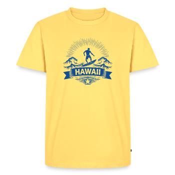 Hawaii Surfer Surfer on Pacific Wave - Men's Premium Organic T-Shirt - sky yellow - Front - AI Model Male 185 dark (185cm)