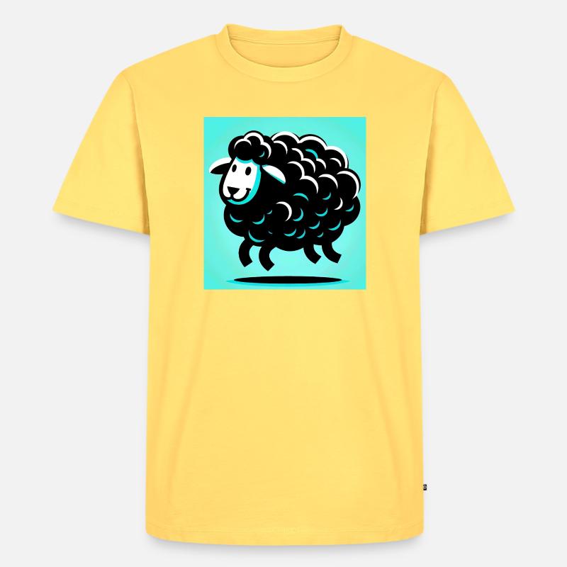 Schwarzes Schaf - Männer Premium Bio T-Shirt - Pastellgelb