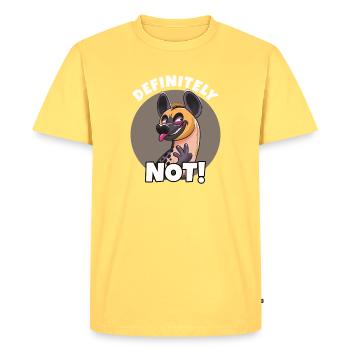 Définitivement pas de caricature de hyène - T-shirt Premium bio Homme - jaune pastel - Devant - AI Model Male 185 dark (185cm)