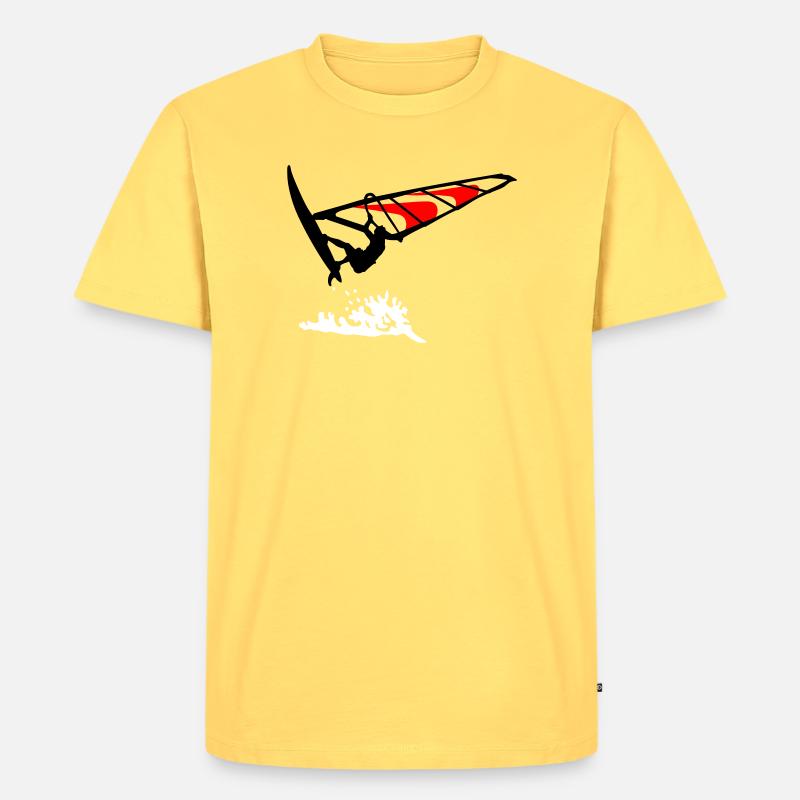 Windsurfing - Männer Premium Bio T-Shirt - Pastellgelb