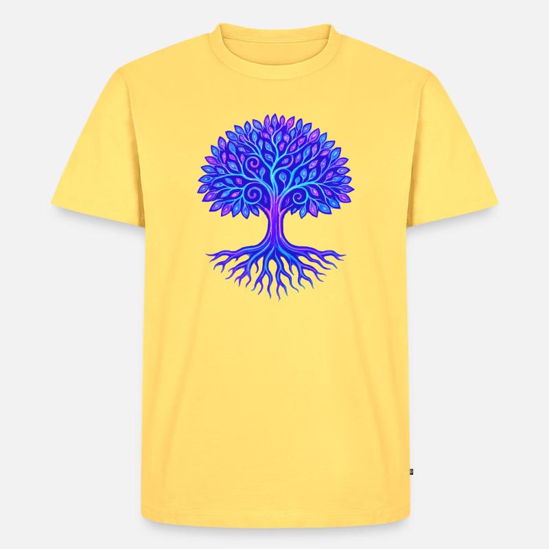 Baum des Lebens - Männer Premium Bio T-Shirt - Pastellgelb