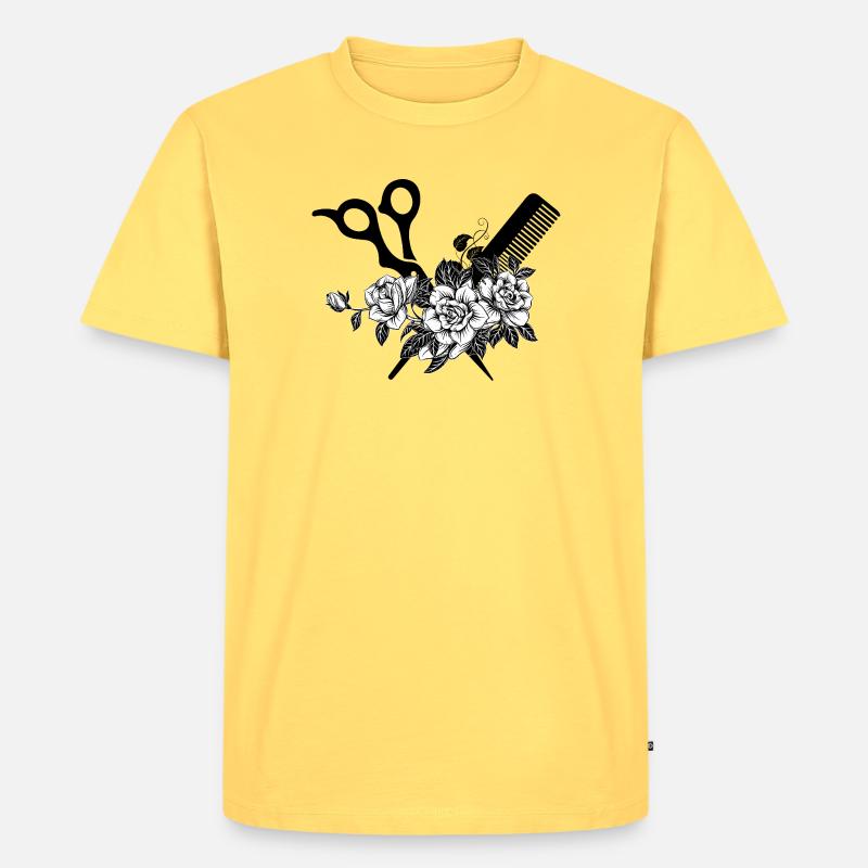 Idee für ein Friseurgeschenk - Männer Premium Bio T-Shirt - Pastellgelb