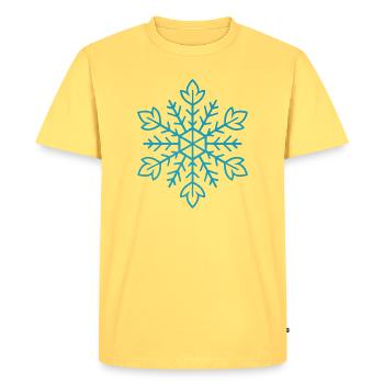 Snowflake | Mountain | Skiing | Snowboarding - Men's Premium Organic T-Shirt - sky yellow - Front - AI Model Male 185 dark (185cm)