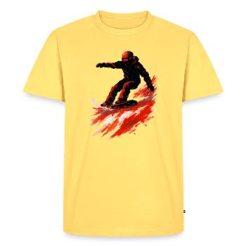 Snowboard | Snow | Snowboarder | Ski - T-shirt Premium bio Homme - jaune pastel - Devant - AI Model Male 185 dark (185cm)