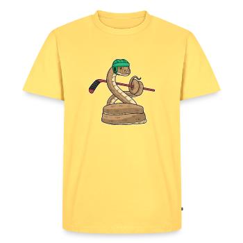 Schlange Eishockey Eishockeyschläger Sport - Men's Premium Organic T-Shirt - sky yellow - Front - AI Model Male 185 dark (185cm)