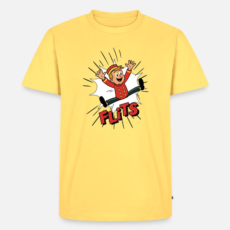 Franky in einem Blitz - Männer Premium Bio T-Shirt - Pastellgelb