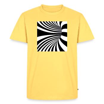 Ondes Noir et Blanc Hypnotiques - T-shirt Premium bio Homme - jaune pastel - Devant - AI Model Male 185 dark (185cm)