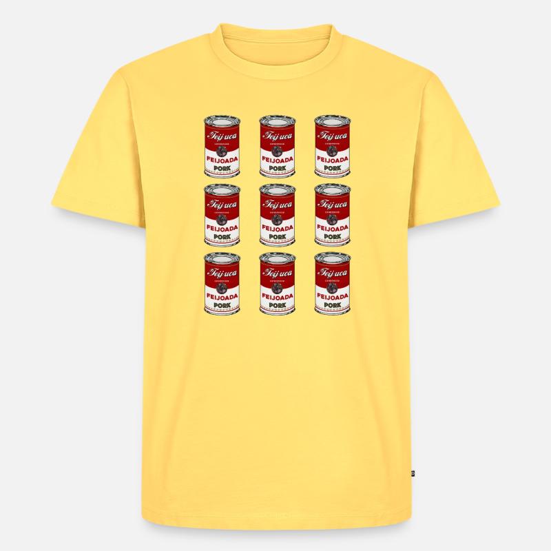 Feijoada Pork Can Pattern - Men's Premium Organic T-Shirt - sky yellow