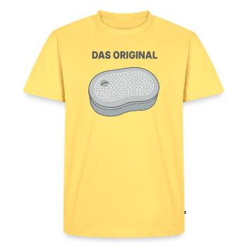 Original GDR Lunch Box - Men's Premium Organic T-Shirt - sky yellow - Front - AI Model Male 185 dark (185cm)