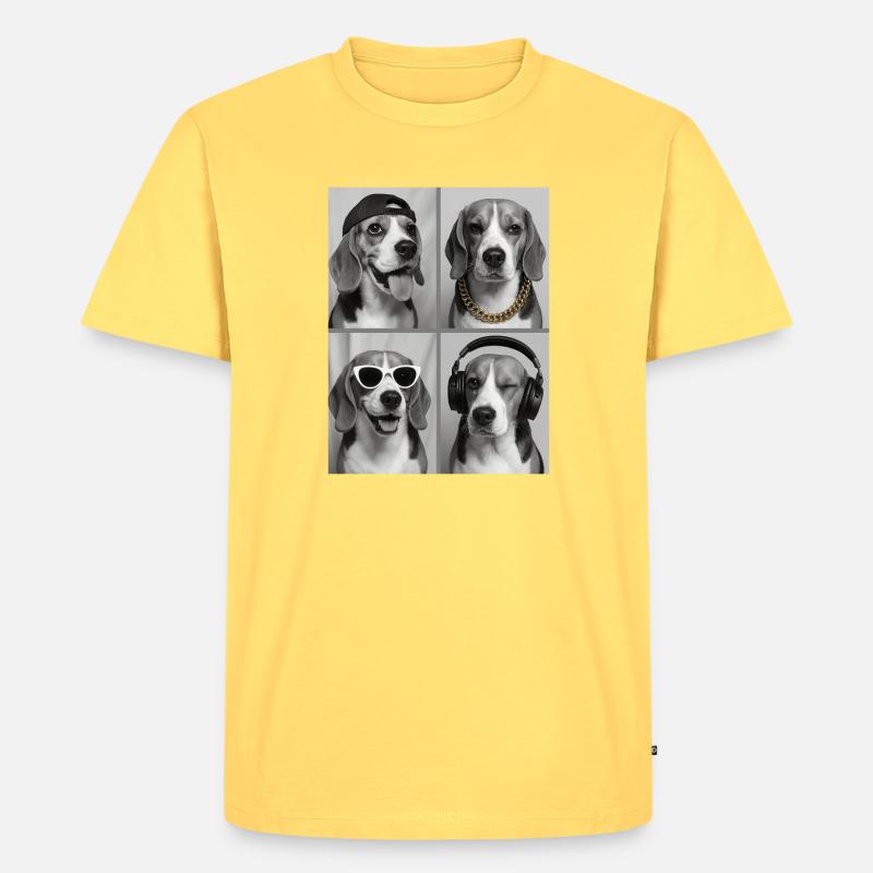 Beagle - Männer Premium Bio T-Shirt - Pastellgelb