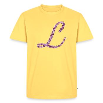 Symphonie des Fleurs - T-shirt Premium bio Homme - jaune pastel - Devant - AI Model Male 185 dark (185cm)