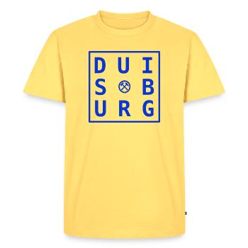 Duisburg Ruhrpott Design Cadeau & Souvenir Bleu - T-shirt Premium bio Homme - jaune pastel - Devant - AI Model Male 185 dark (185cm)