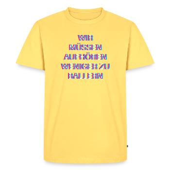 Hardtekk Tekk - T-shirt Premium bio Homme - jaune pastel - Devant - AI Model Male 185 dark (185cm)