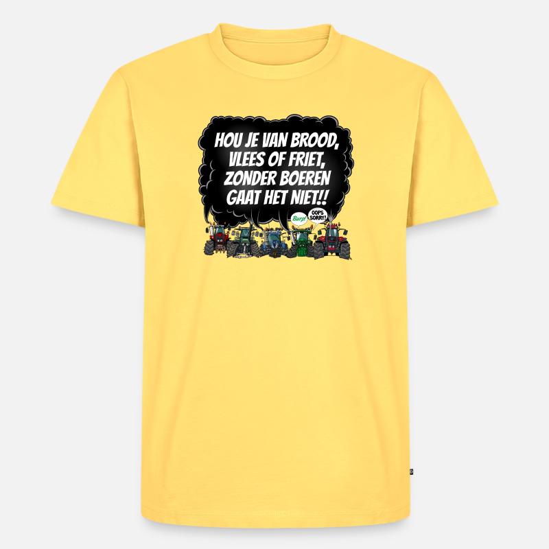 Boerenprotest_tshirt_NL - Männer Premium Bio T-Shirt - Pastellgelb