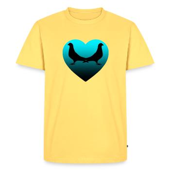 Colombes - T-shirt Premium bio Homme - jaune pastel - Devant - AI Model Male 185 dark (185cm)