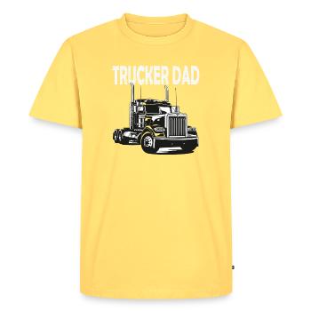 Trucker Dad Truck Print - Men's Premium Organic T-Shirt - sky yellow - Front - AI Model Male 185 dark (185cm)
