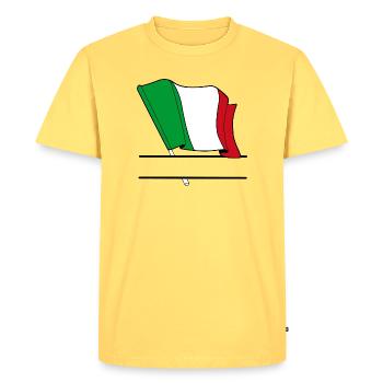 Drapeau italien – Espace de nom - T-shirt Premium bio Homme - jaune pastel - Devant - AI Model Male 185 dark (185cm)