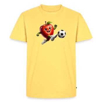 Apple Football - T-shirt Premium bio Homme - jaune pastel - Devant - AI Model Male 185 dark (185cm)
