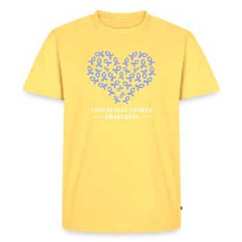 Cancer de l’œsophage Survivant du cancer de la chimiothérapie - T-shirt Premium bio Homme - jaune pastel - Devant - AI Model Male 185 dark (185cm)