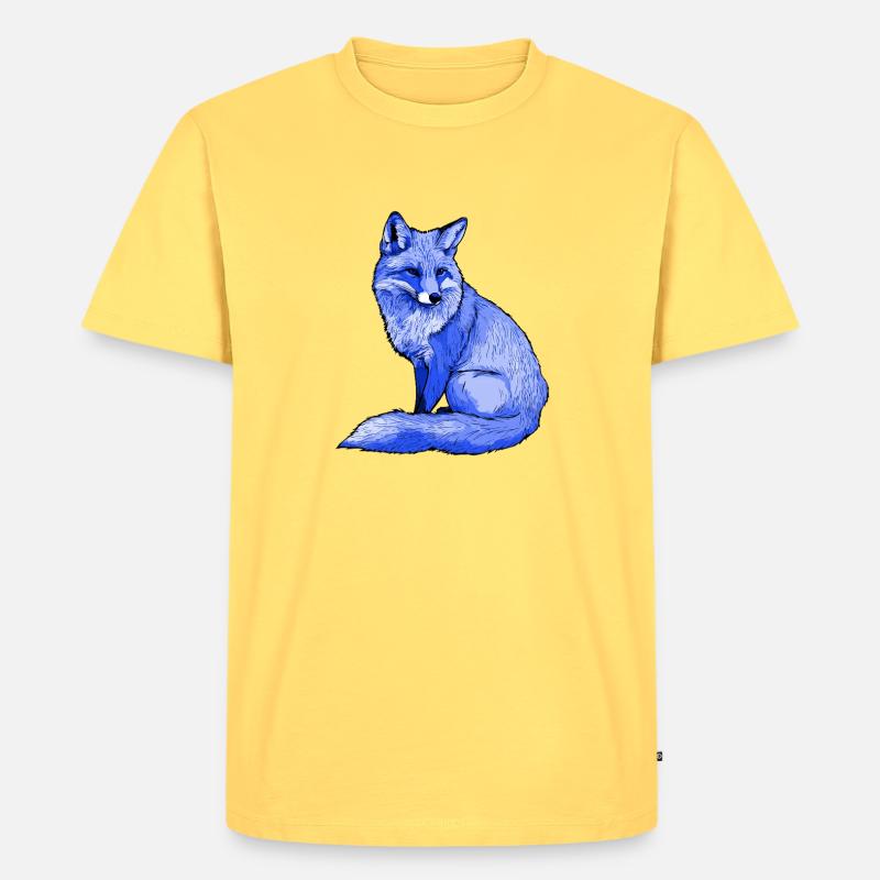 Fuchs Polarfuchs - Männer Premium Bio T-Shirt - Pastellgelb