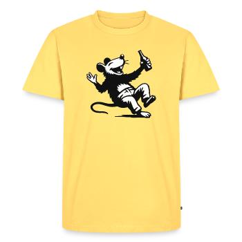 Fêtard - T-shirt Premium bio Homme - jaune pastel - Devant - AI Model Male 185 dark (185cm)