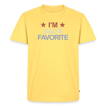 Enfant préféré Je suis le préféré de papa Le chéri de papa Le chéri de papa - T-shirt Premium bio Homme - jaune pastel - Devant - AI Model Male 185 dark (185cm)